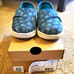 Boys Toms Size 8 Glow in the Dark Jellyfish Shoes